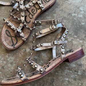 Sam Edelman Metallic Sandals with Studded Straps
